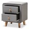 Baxton Studio Jonesy Mid-Century Grey Upholstered 2-Drawer Nightstand 135-7288 - alternate 7